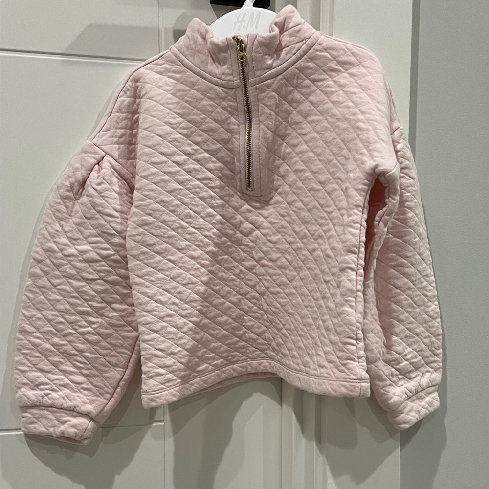 Janie & Jack quilted half zip sweatshirt, size 6